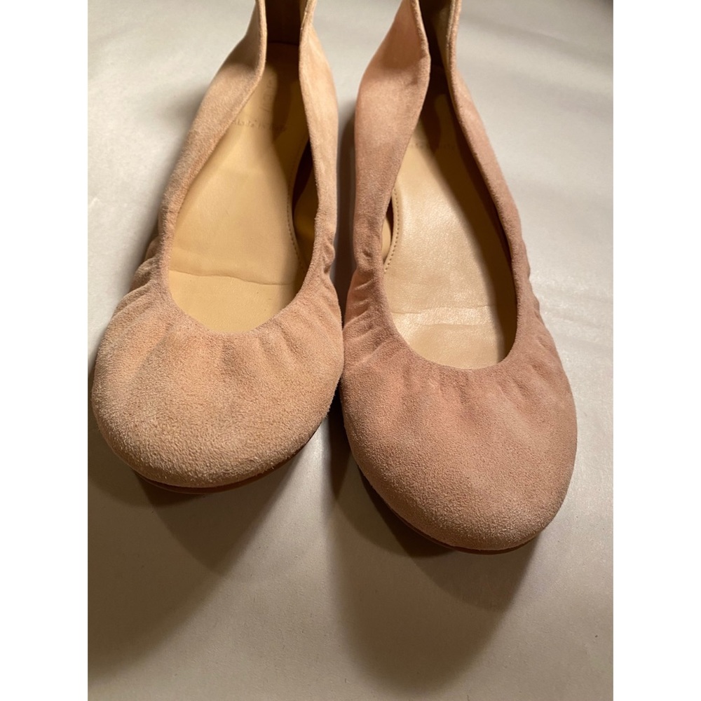 Pretty J Crew light pink suede Cece ballet flats, sz 10 - Picture 2 of 8